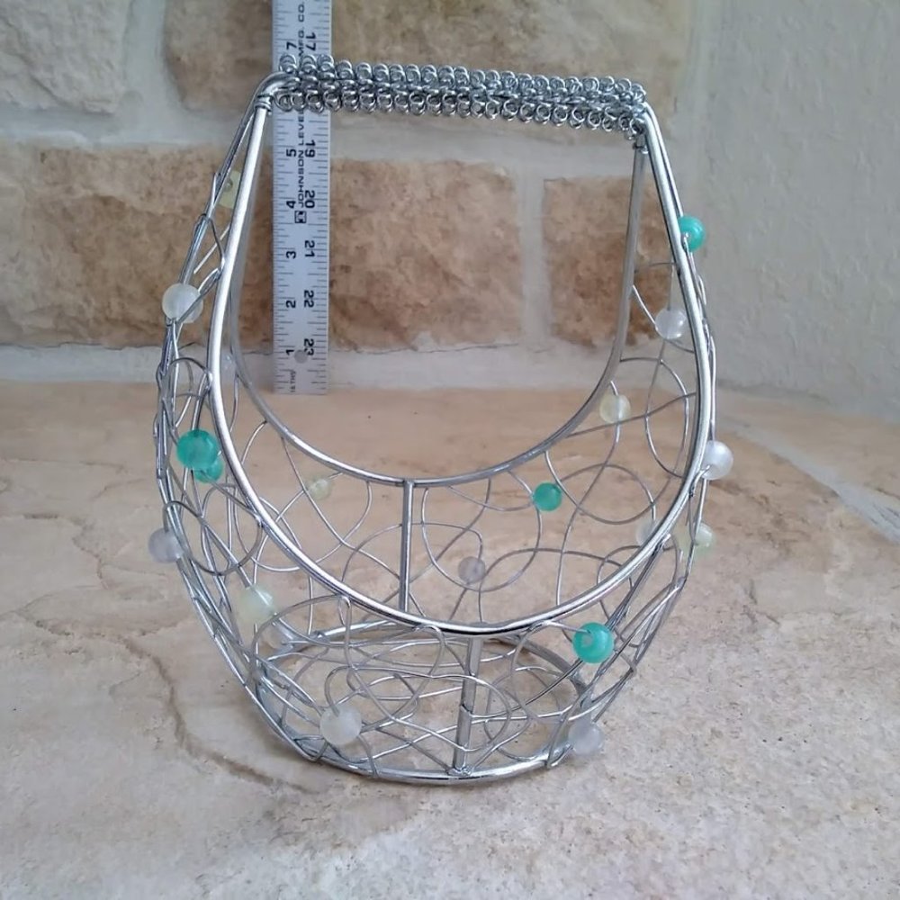 Beaded wire basket